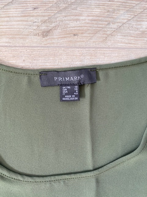Top kaki zonder mouwen, luchtige top maat 38 medium