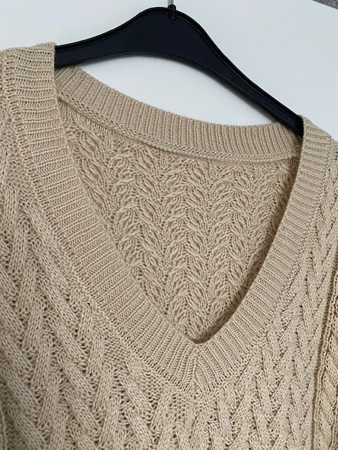 Jurk kabel beige tricot maat L