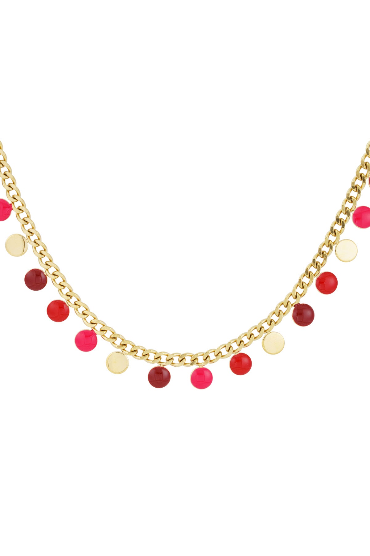 Stylish Gold-Toned Circle Pendant Necklace for Women