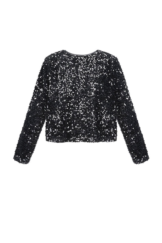 Polyester Lange Mouw Top Geknipt Met Vlinderdetail