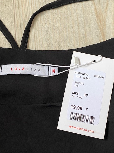 Lola & Liza zwarte top maat 36 S nieuw met prijskaartje