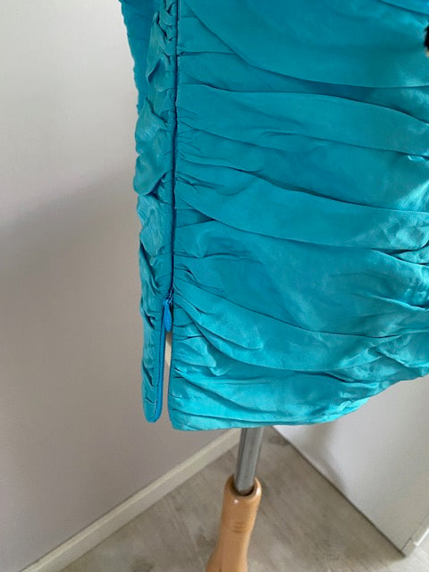 Suitekleding strapless top korset en rok met ruches maat 36 S