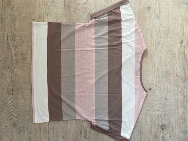 Gestreepte luchtige top t shirt maat L