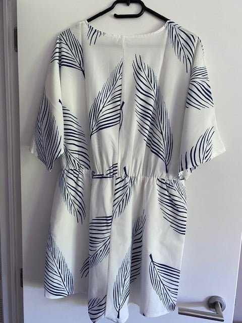 Zomerse jumpsuit met bladprint maat xxl