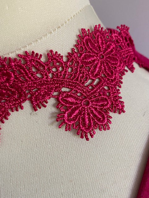 Morgan de Toi top choker/kant halslijn fuchsia / framboos maat XS