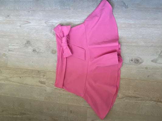 Zara rokje met short met strik felroze / bubblegum maat M 38