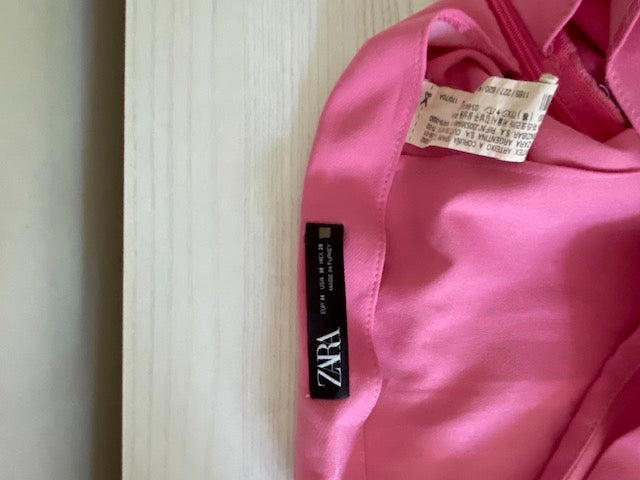 Zara rokje met short met strik felroze / bubblegum maat M 38