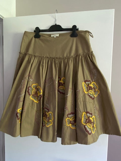 Essentiel Antwerp rok vintage maat 40 L met geborduurde bloemen