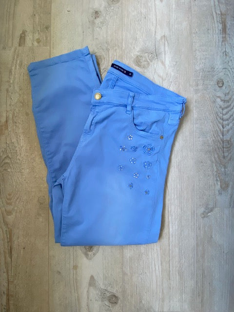 River Woods broek met bloemendetail maat 32 M