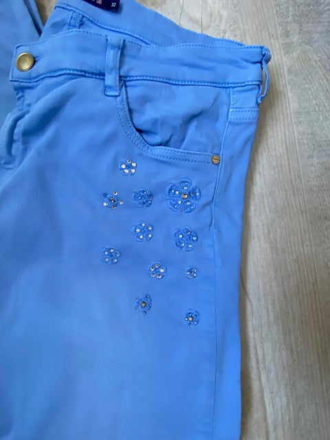 River Woods broek met bloemendetail maat 32 M