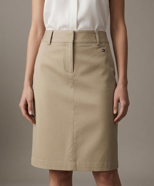 Tommy Hilfiger rechte rok beige maat S 36