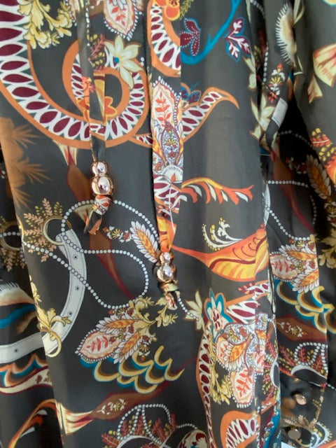 K Design jurk maat XXL met kleurrijke barok en paisleyprint