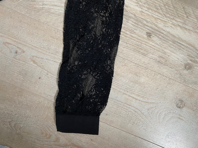 Zwarte longsleeve met kant maat XL