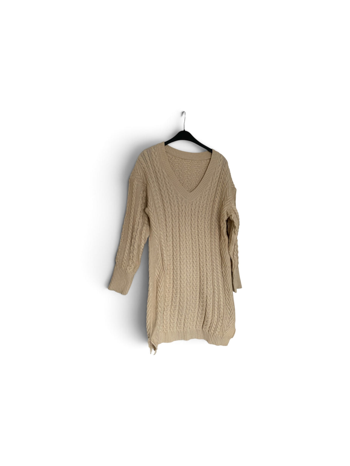 Jurk kabel beige tricot maat L