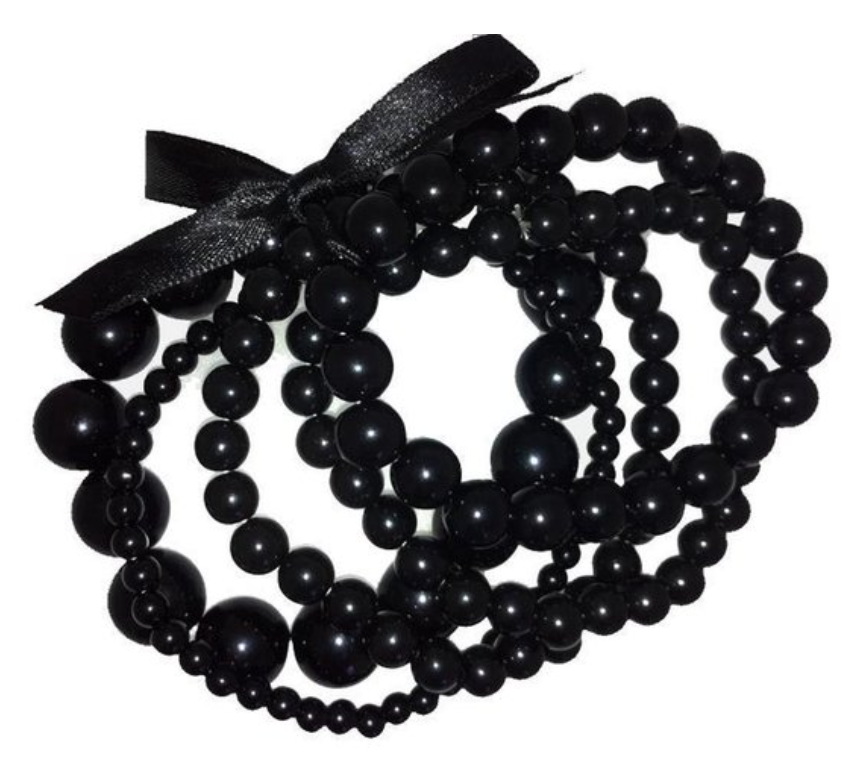 Zwarte kralenarmband 5 stuks