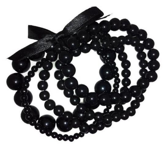 Zwarte kralenarmband 5 stuks